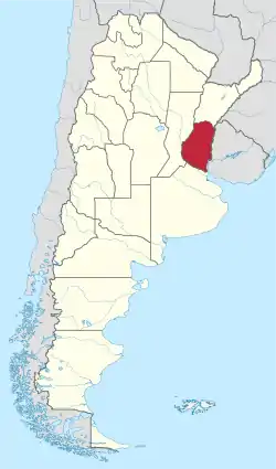 Lage der Provinz Entre Ríos