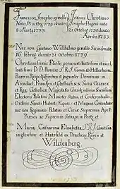 Epitaphinschrift „von Hillesheim“, aus dem Thesaurus Palatinus