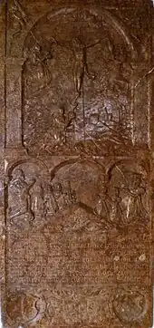Epitaph des Michael von Hackledt zu Maasbach († 1589) und seiner Familie in der Pfarrkirche Antiesenhofen