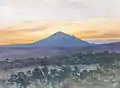 Steppe von Arusha vor dem Meru von Moshi aus
