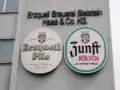 Firmenschild der Erzquell-Brauerei in Bielstein
