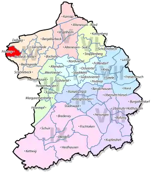 Lage von Frintrop im Stadtbezirk IV Borbeck
