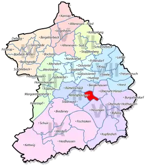 Lage von Rellinghausen im Stadtbezirk II Rüttenscheid/Bergerhausen/ Rellinghausen/Stadtwald