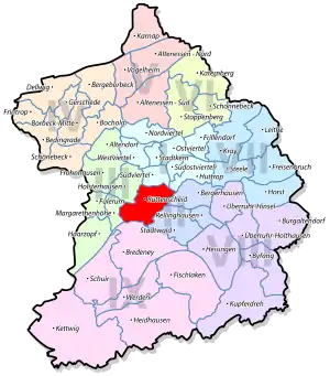 Lage von Rüttenscheid im Stadtbezirk II Rüttenscheid/Bergerhausen/ Rellinghausen/Stadtwald