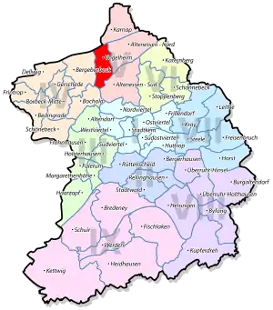 Lage von Vogelheim im Stadtbezirk V Altenessen/Karnap/Vogelheim