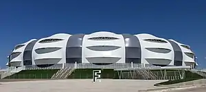 Der Osteingang des Stadions (Januar 2021)