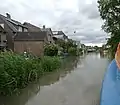 Die für eine Bootsdurchfahrt geöffnete Estebrücke.
