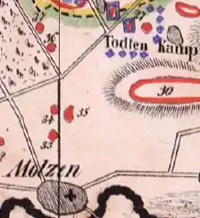 Lage des Grabes nach von Estorff (Nr. 27)