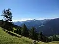 1. Etappe: Blick nach Südosten im Aufstieg zur Simile-Mahd-Alm