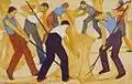 Ethel Spowers, Harvest, 1932, Linolschnitt. Schenkung von Rex Nan Kivell, 1953. Auckland Art Gallery Toi o Tāmaki (1953/2/134)