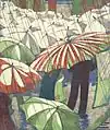 Ethel Spowers, Wet afternoon, 1930, Linolschnitt. Schenkung von Rex Nan Kivell, 1953. Museum of New Zealand Te Papa Tongarewa (1953-0003-328)