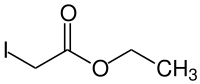 Strukturformel von Ethyliodacetat
