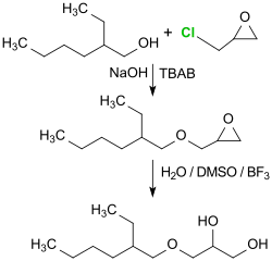 Synthese von Ethylhexylglycerin aus Epichlorhydrin