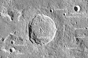 Eudoxus, links unten Lamèch (LROC-WAC)