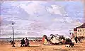 Eugène Boudin: Kaiserin Eugenie am Strand von Trouville, 1863