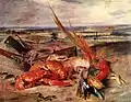 Eugène Delacroix:Stillleben mit Hummer und Trophäen der Jagd und des Fischfanges