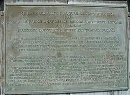 Gedenktafel der Einweihung