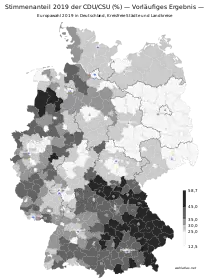 Stimmenanteil (%) 2019 – CDU/CSU