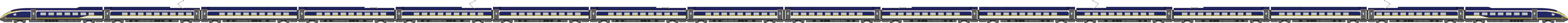 Illustration des Seitenprofils einer gesamten Eurostar-320-Garnitur