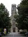 Evang. Johanneskirche Stuttgart, von der Johannesstraße aus gesehen