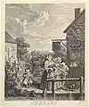 The Four Times of the Day (Die Tageszeiten) – 3. Evening (Abend), Stahlstich des 19. Jahrhunderts nach dem Original von 1738