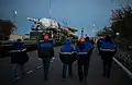 Der Rollout der Rakete am 16. Oktober 2016