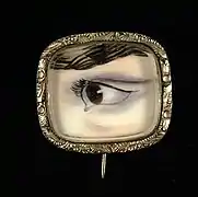 Das Auge von Maria Fitzherbert als Aquarell auf Elfenbein