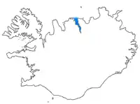 Eyjafjörður, Lage blau markiert