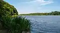 Der Langsee vom Ufer in Süderfahrenstedt aus gesehen