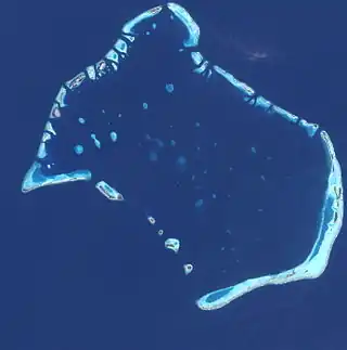 NASA-Sat.-Bild des Faadhippolhu Atolls