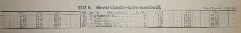 Fahrplan Winterhalbjahr 1940/41