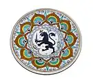 Teller im DekorationsstilPenne di Pavone (Pfauenfedern)