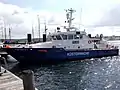 Küstenboot Falshöft am Liegeplatz an der Kiellinie