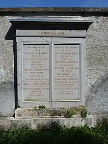 Familiengrab von Architekt Melchior Berri (1801–1854) für Johann Siegmund Alioth (1788–1850) Industrieller, auf dem alten Friedhof von Arlesheim, BL