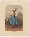 Fanny Elssler tanzt die Cracovienne im Ballett La bohémienne (The Gipsy), 1839