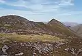 Blick vom Gipfelgrat nordwestlich des Hauptgipfels zum Vorgipfel Faochaq