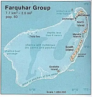 Karte des Farquhar-Atolls