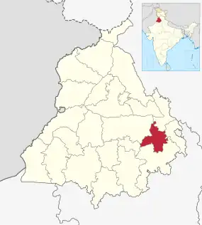 Positionskarte des Distrikts Fatehgarh Sahib