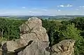 Felsformation auf dem Gipfel mit Blick nach Süden