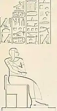 Prinz Chaemwese sitzend vor einem Opfertisch(Richard Lepsius, 1849)