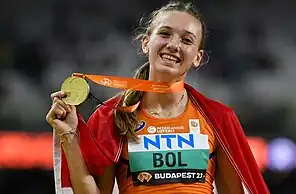 Femke Bol bei den Weltmeisterschaften 2023 in Budapest