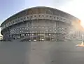 Die Westseite des Stadions