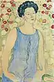 Ferdinand Hodler:  Heilige Stunde (Studie zur zweiten Figur von rechts der sechsfigurigen Fassung), um 1907, Privatsammlung