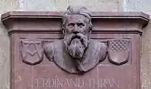 Gedenktafel Thräns im nördlichen Eingangsbereich des Ulmer Münsters