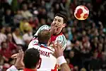 Ferenc Ilyés geblockt vom Polen Artur Siódmiak (8. Januar 2010)