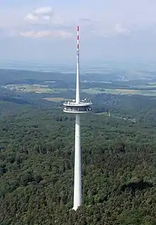 Der Fernmeldeturm Koblenz auf dem Kühkopf
