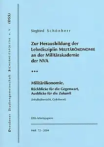 Festschrift, Siegfried Schönherr, zum 70., DSS-AP, H. 72, 2004, Umschlagtitel.