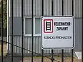 Kennzeichnung einer Feuerwehrzufahrt in Heidelberg, ohne ausstellende Behörde und ohne Dienstsiegel
