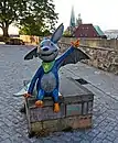 Die KiKa-Figur Fidi auf dem Petersberg in Erfurt