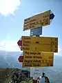 Wegweiser auf dem Vilan